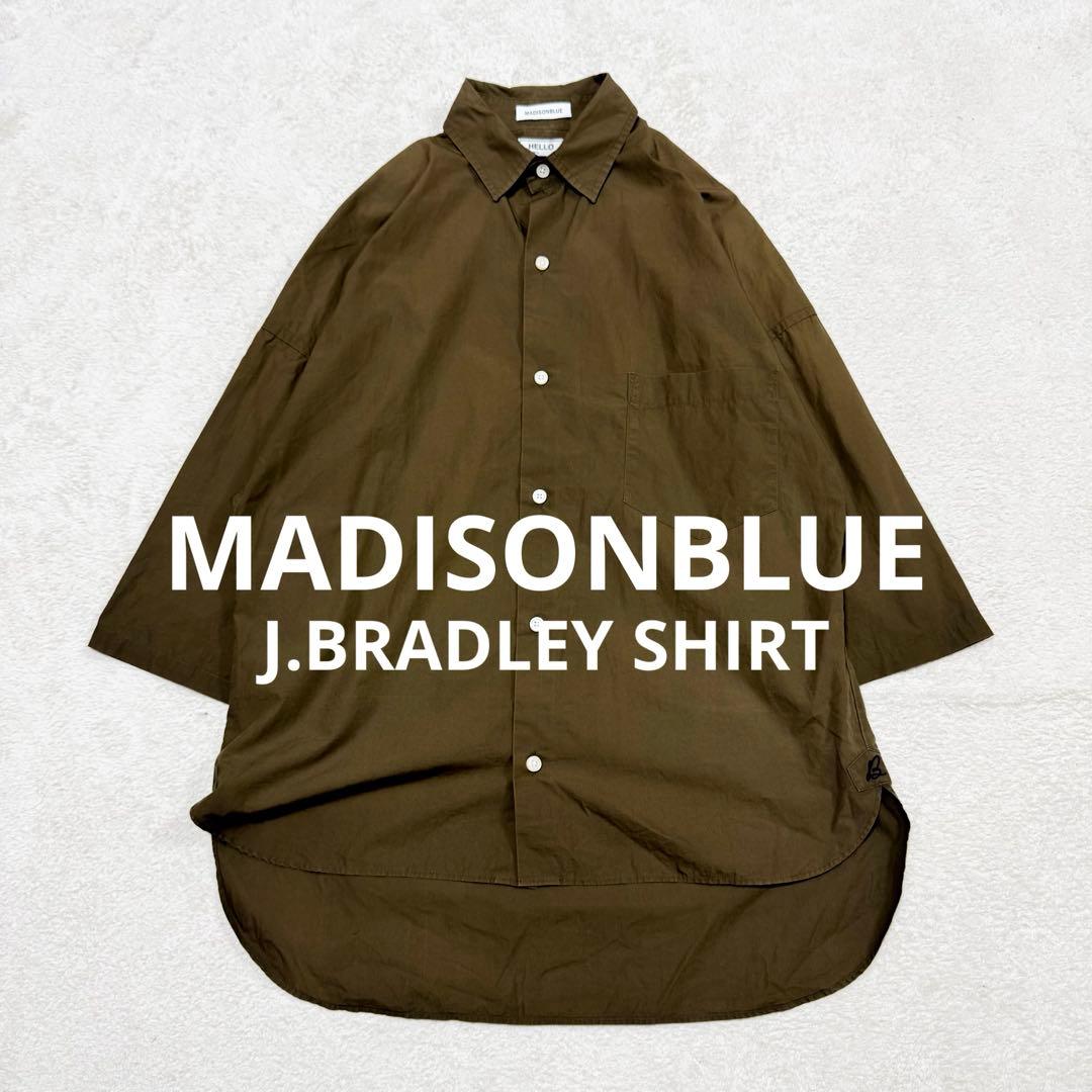美品 マディソンブルー J.BRADLEY 半袖 コットン シャツ カーキ S