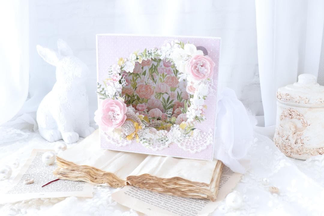 シャドーボックスフォトフレーム♡スクラップブッキング♡フォトフレーム