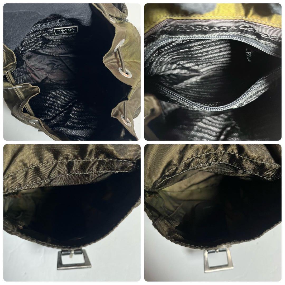 【美品✨】プラダ　リュック　バッグパック 三角プレート カーキ　テスートナイロン