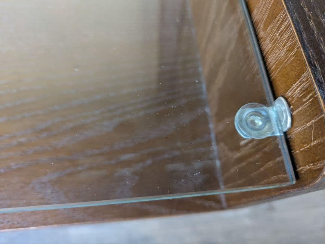 ガラステーブル　Gigi　天然木オーク材　大き目サイズ