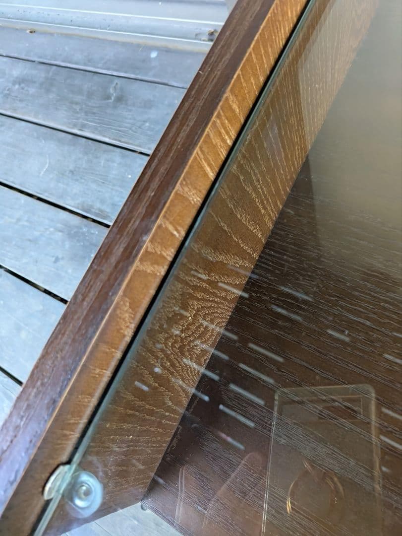 ガラステーブル　Gigi　天然木オーク材　大き目サイズ