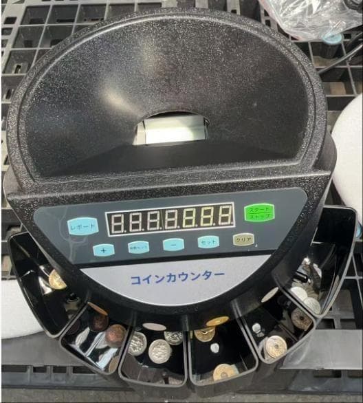 中古カウンターT0123 自動 ポータブル 硬貨 計数機 電動 高速　黒