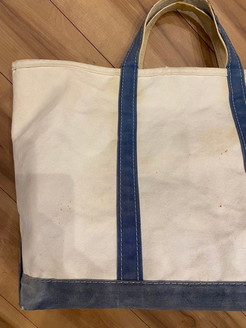 80s エルエルビーン　トートバッグ　2色タグ ネイビー　フェード　L 襤褸