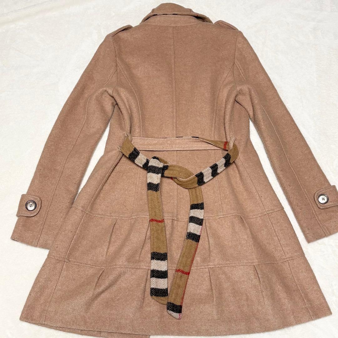 希少　バーバリーロンドン　ウール　　トレンチコート　チェック　金ボタン　ベージュ