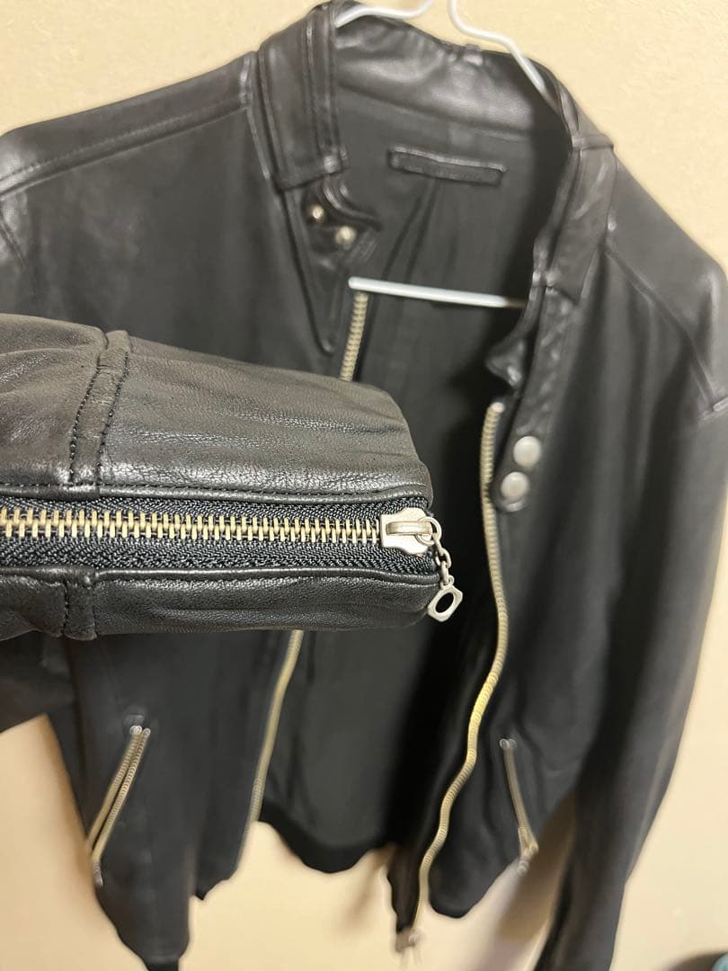 MIHARAYASUHIRO ブラックレザーライダースジャケット