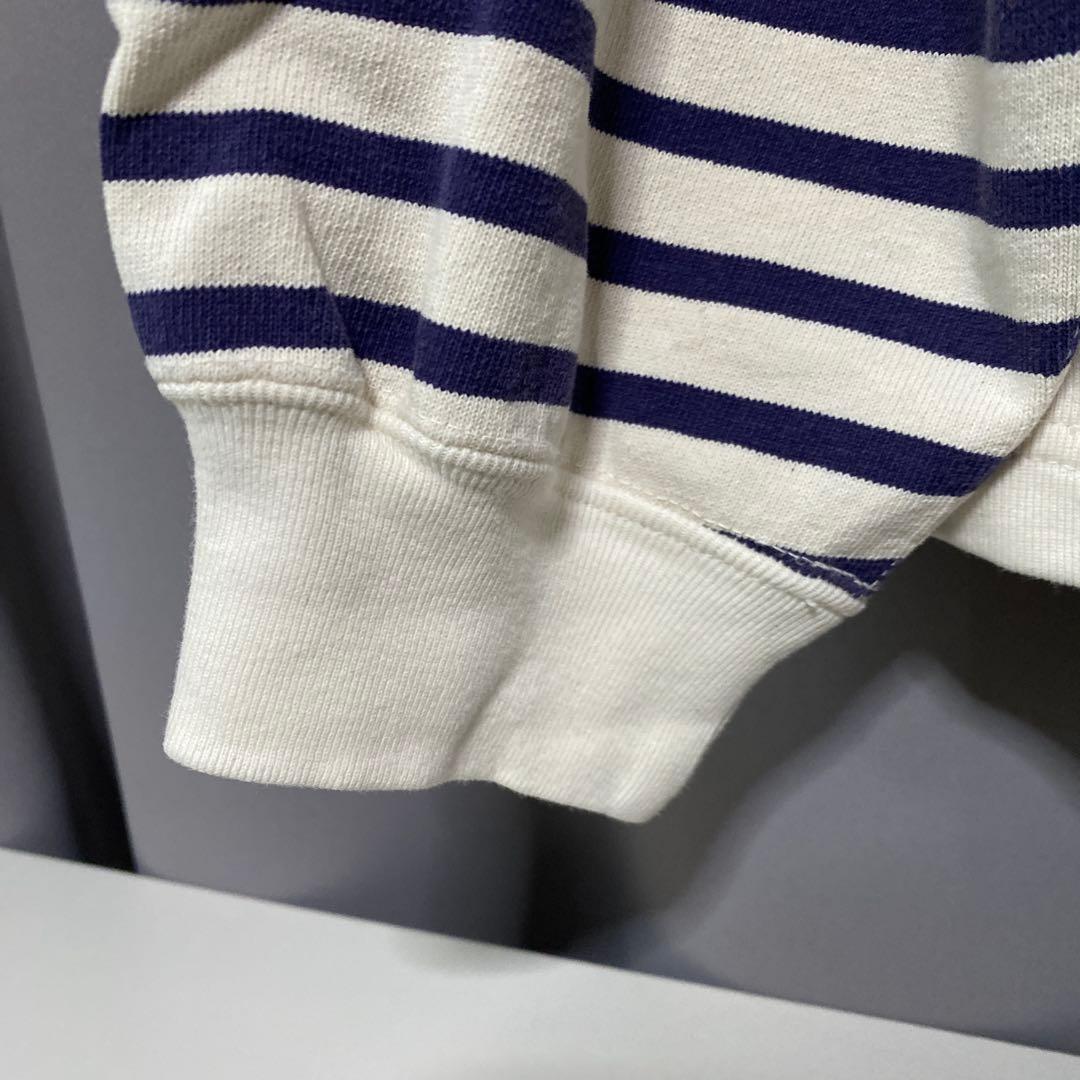 新品　REMI RELIEF ストライプ長袖カットソー XL 紫ボーダー