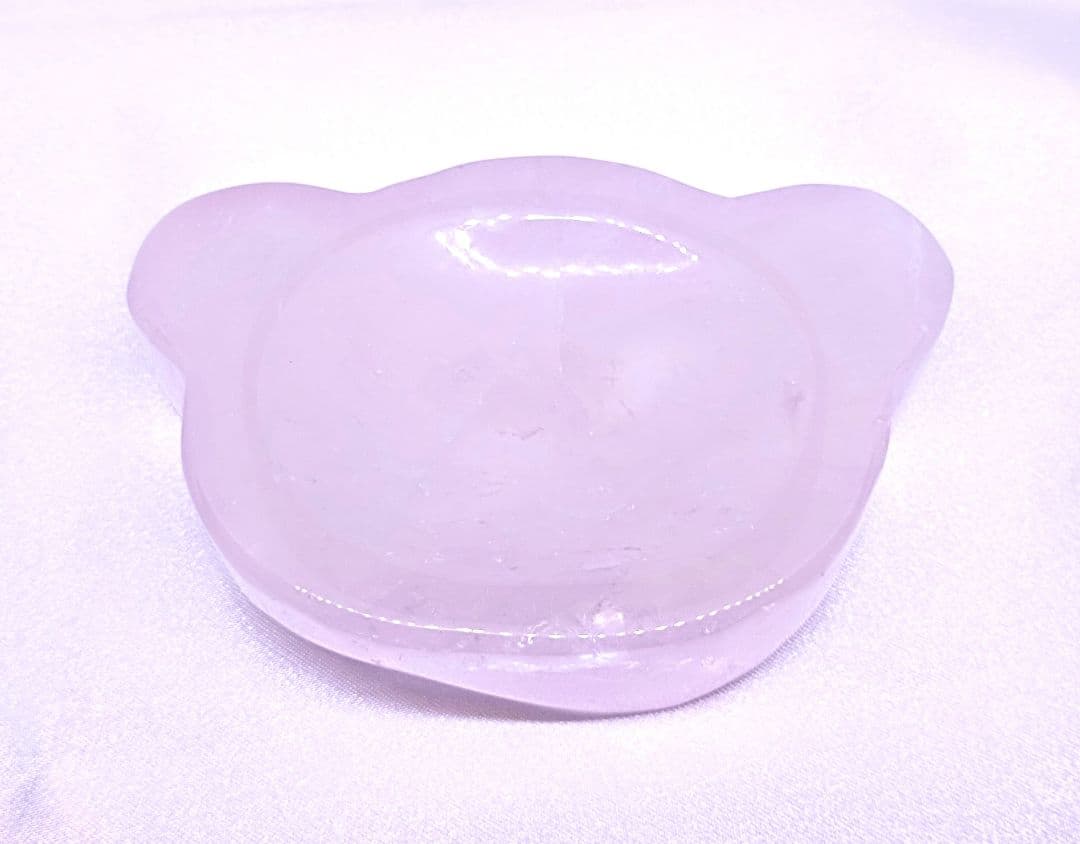 ローズクォーツ　お皿　器　マダガスカル産　浄化　くま　紅水晶　合言葉割引