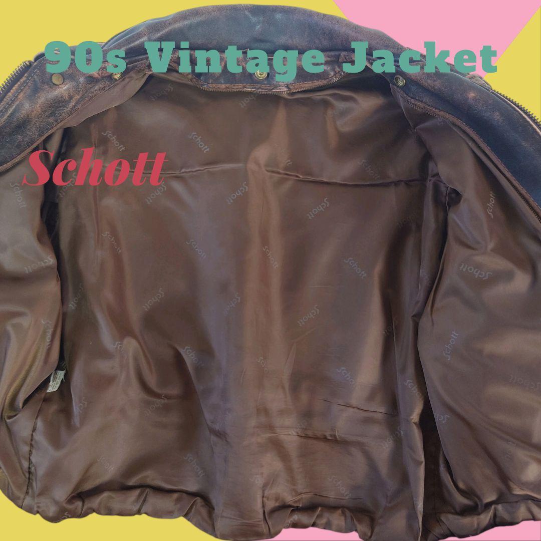 h*e様 Schott（ショット）レザーフライトジャケット / ボアライナー・襟