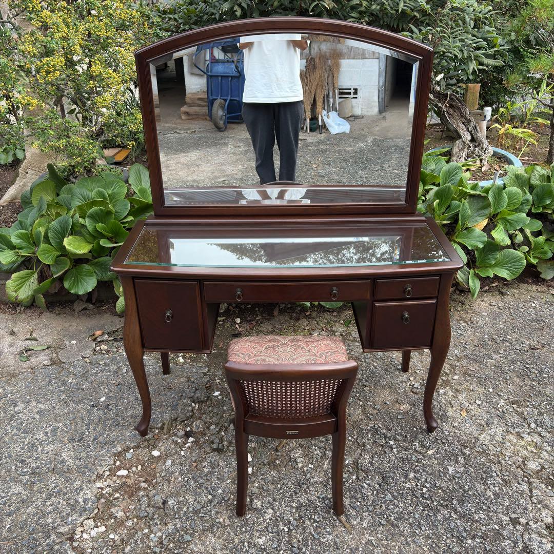 マルニ木工 maruni ベルサイユ ドレッサー 猫脚 鏡台 化粧台 椅子付き