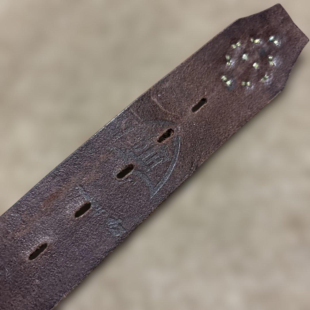 34inch カービング　ピーナッツ　HTC レザースタッズベルト　ブラック