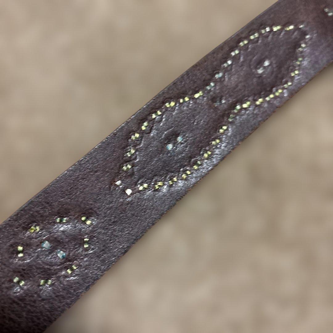 34inch カービング　ピーナッツ　HTC レザースタッズベルト　ブラック