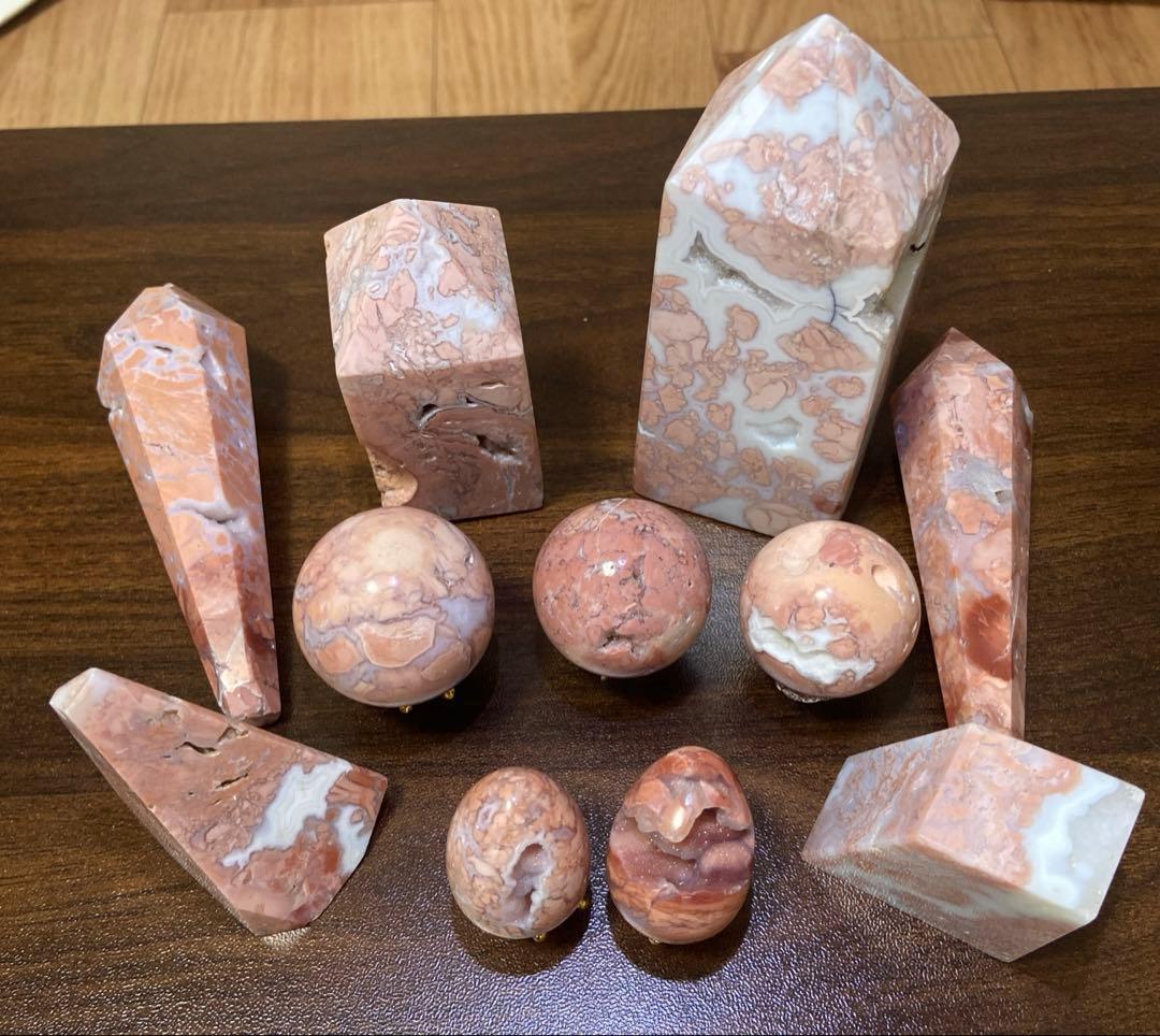 ピンク瑪瑙　ピンクアゲート　セット