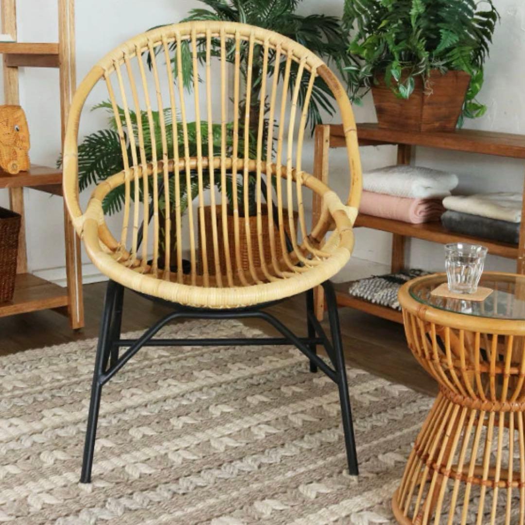 サンフラワーラタン C5901NX ラタン パーソナルチェア カフェ椅子