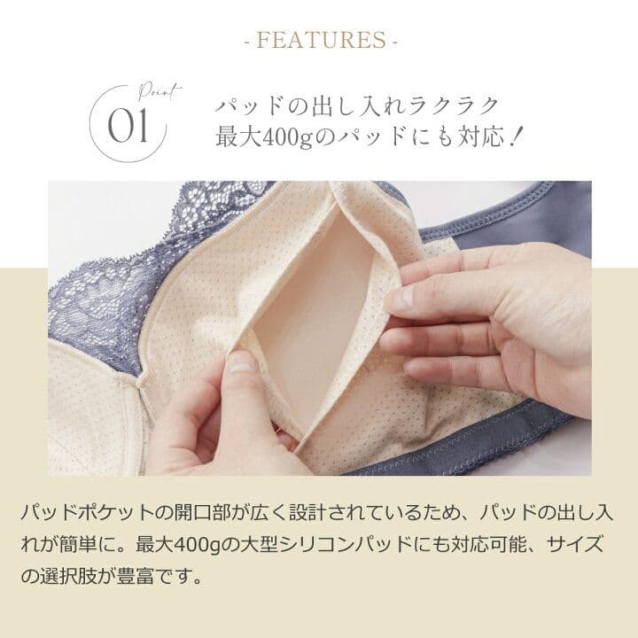 ナノなの。　乳ガン切除用ブラジャー2点セットシリコンパット2点セット