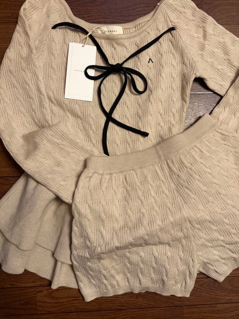 新品⭐︎andmary Milky frill mini dress beige