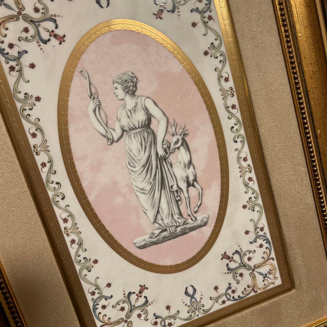 ウェッジウッド　ダイアナ　プラーク　額装　レリーフ　ウォールアート　陶板　壁掛け