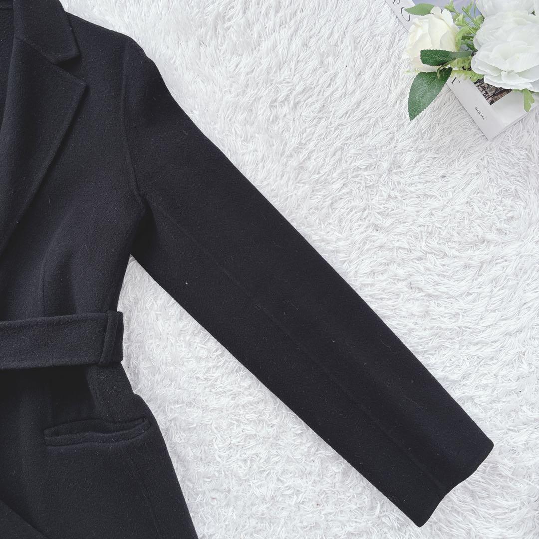 23AW セオリー カシミヤ混 ダブルフェイス ベルテッドリバーコート