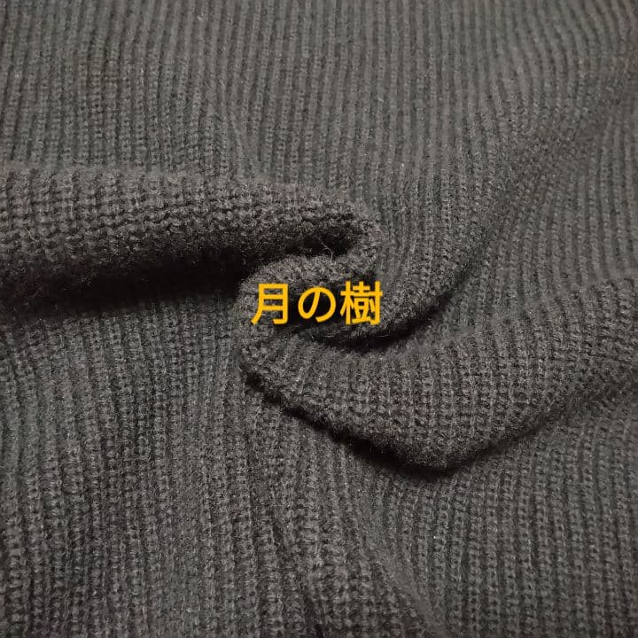 北欧、暮らしの道具店 あったかウールのミドル丈ニット ブラック ボトルネック