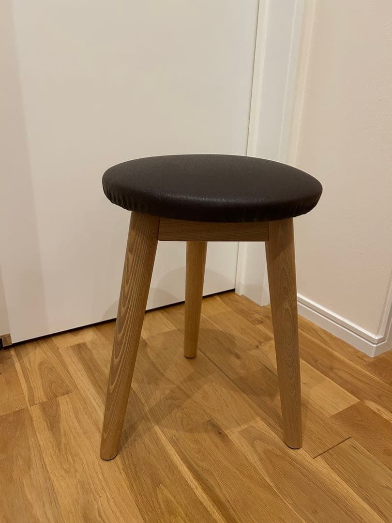 木製円形スツール ブラウン