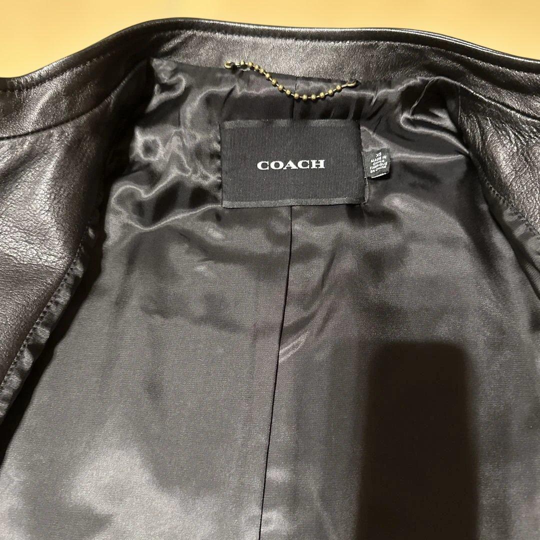 タ*ん様 COACH ブラック レザー シングルライダース XS