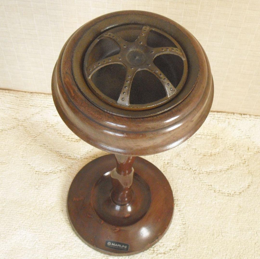 オールドマルニ☆木製 アッシュトレイスタンド 孔雀 灰皿☆小物入れ 花台にも