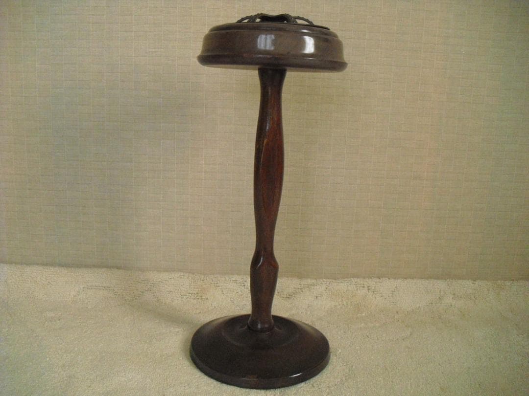 オールドマルニ☆木製 アッシュトレイスタンド 孔雀 灰皿☆小物入れ 花台にも