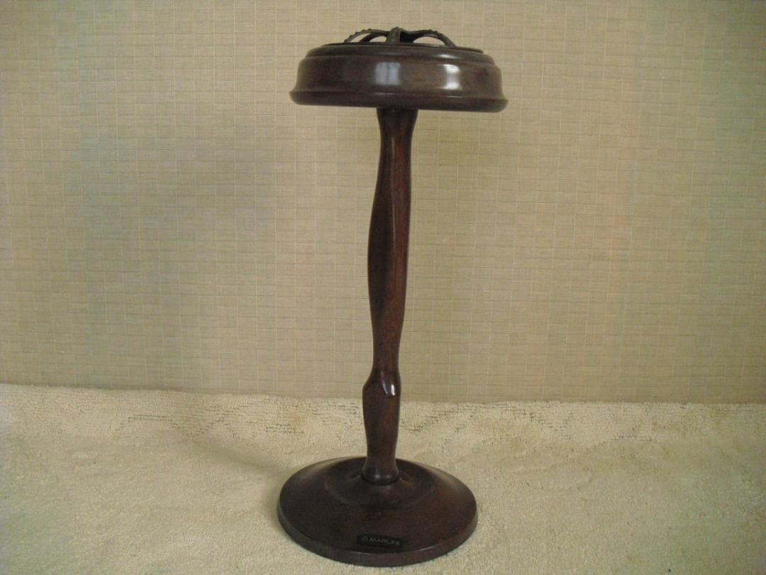 オールドマルニ☆木製 アッシュトレイスタンド 孔雀 灰皿☆小物入れ 花台にも