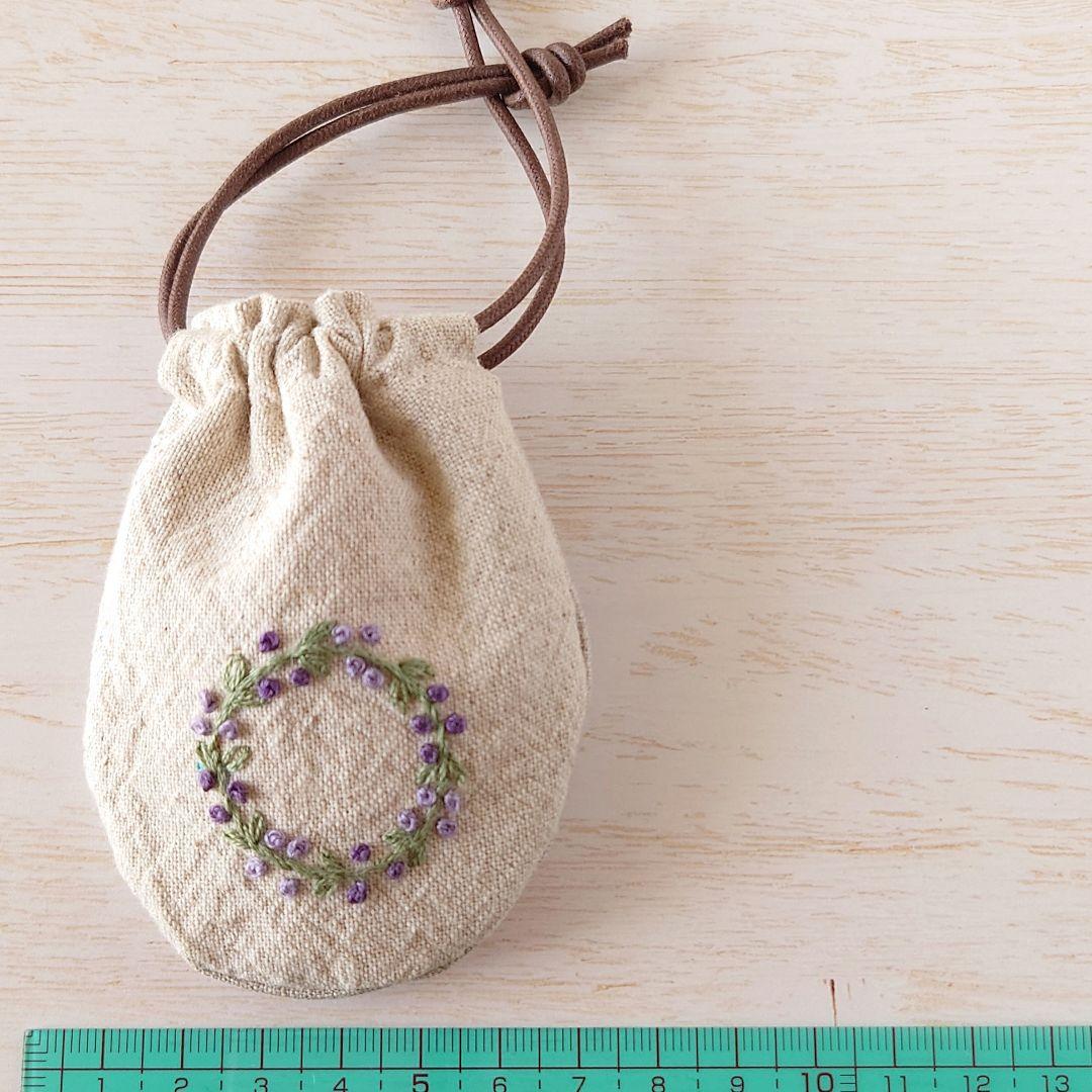 ちっちゃな巾着サシェ/詰替えタイプ【ラベンダーリース】