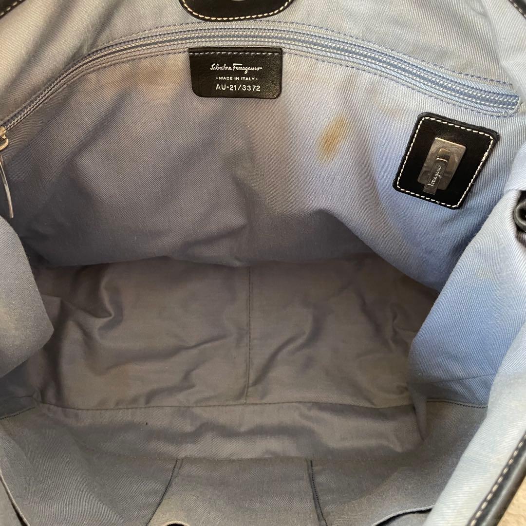 フェラガモ トートバッグ ダークグレー 肩掛け ビジネスバッグ