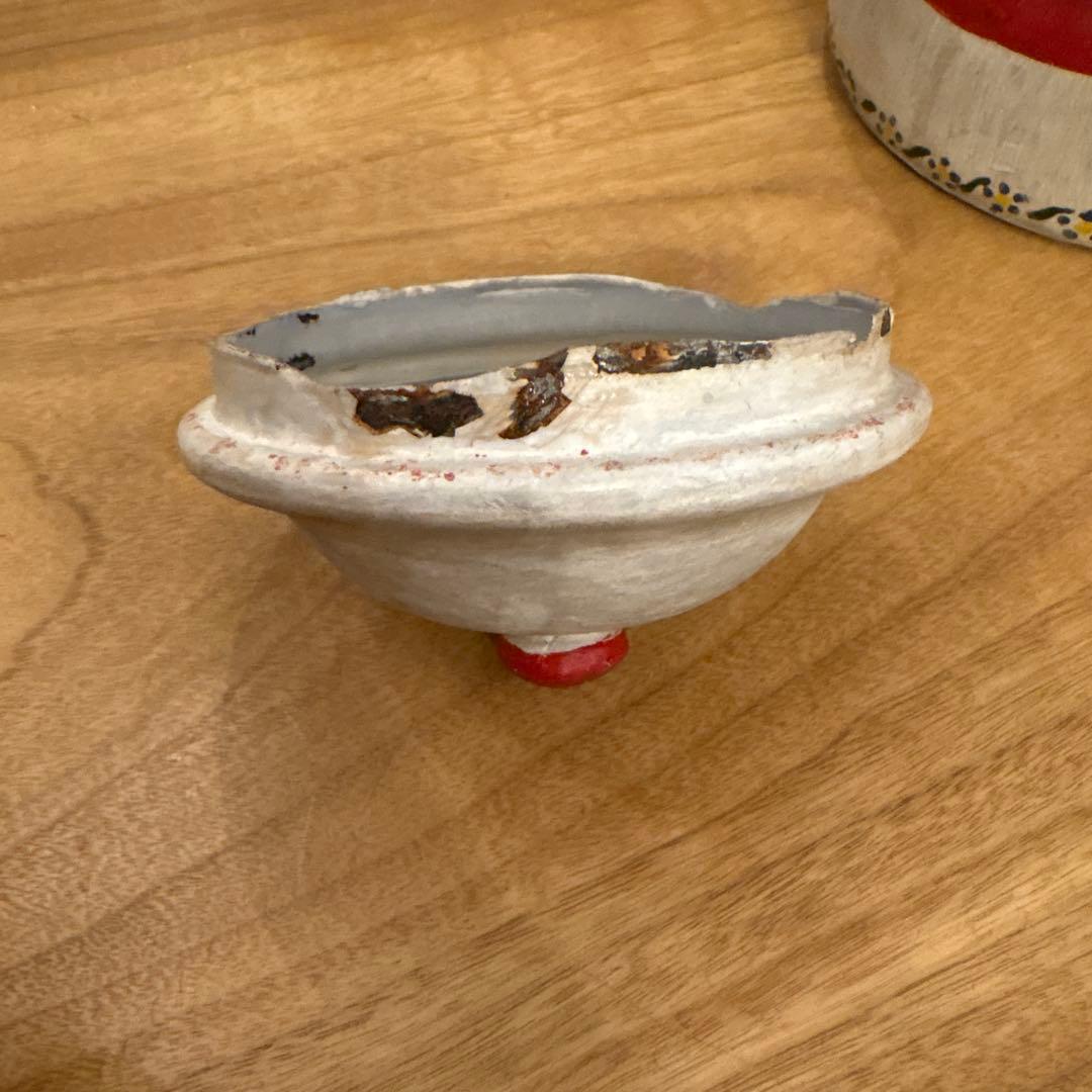 アンティーク　ローズのペイントケトル