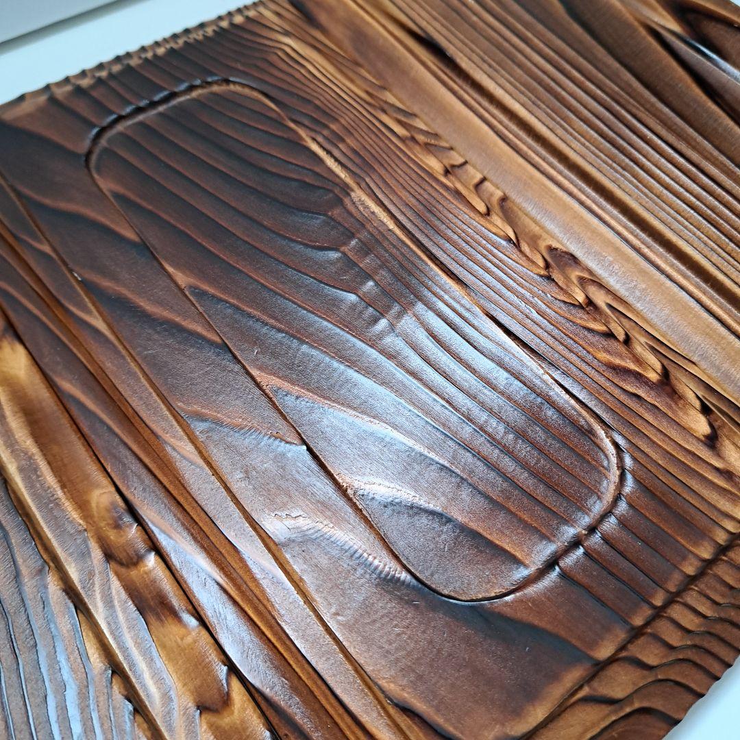 【未使用】 ヤマコー 焼杉 薬味付ざる 3客セット 蕎麦　うどん 木製プレート