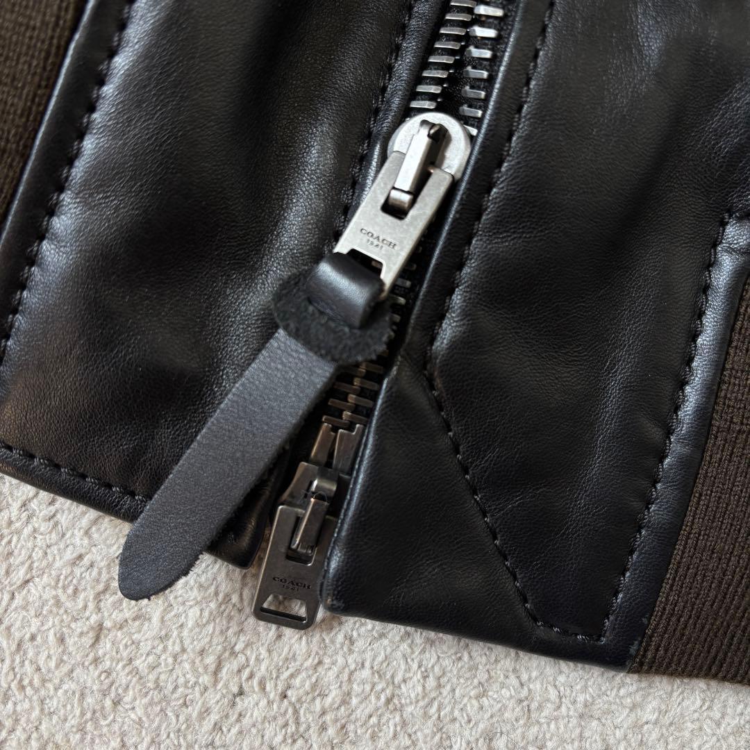 美品 コーチ 羊革 シアリングカラー アビエイタージャケット 2WAY ボア