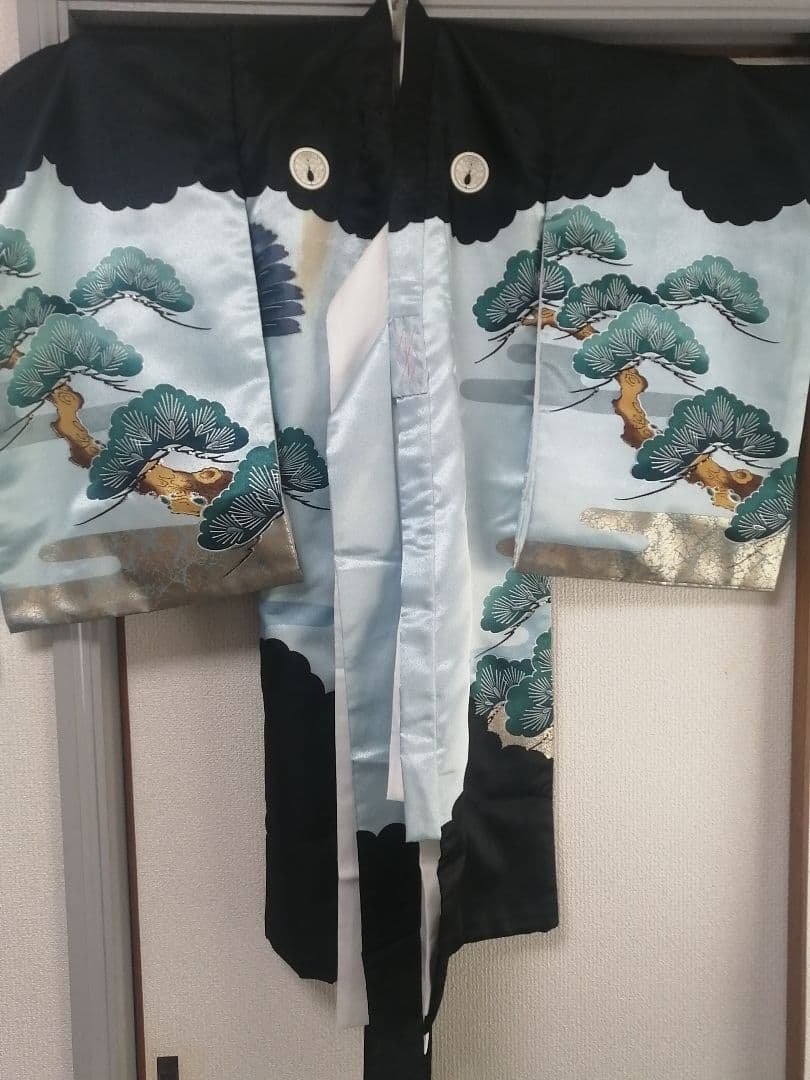 七五三★男児　羽織　着物　袴フルセット ★薄青、黒