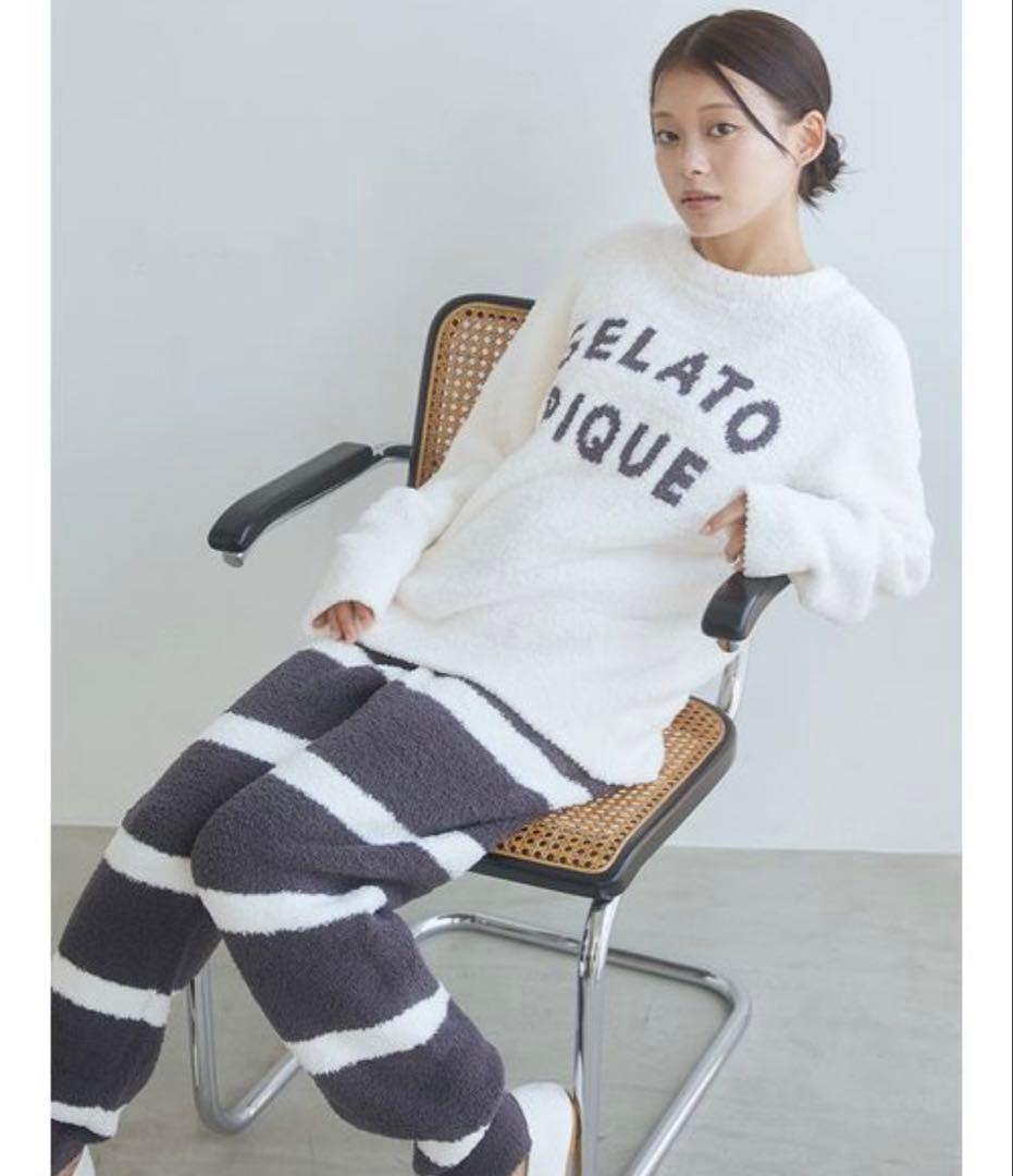 ジェラートピケ パウダーロゴジャガードプルオーバー＆ロングパンツセット