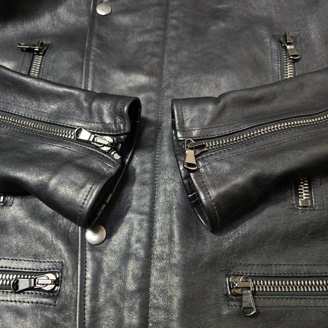 DIESEL BLACKGOLD シングルライダースジャケット ラムレザー 46
