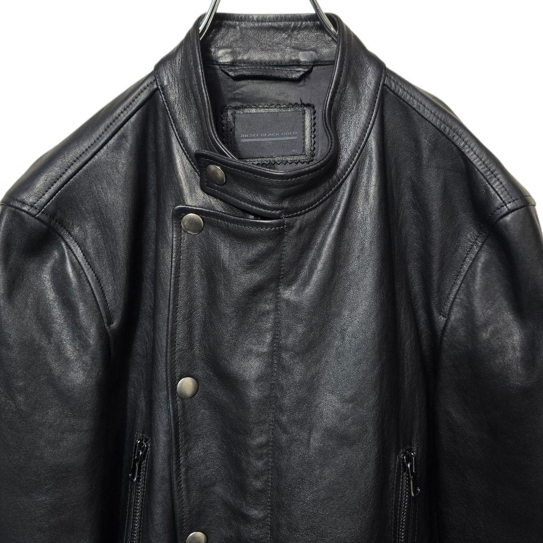 DIESEL BLACKGOLD シングルライダースジャケット ラムレザー 46