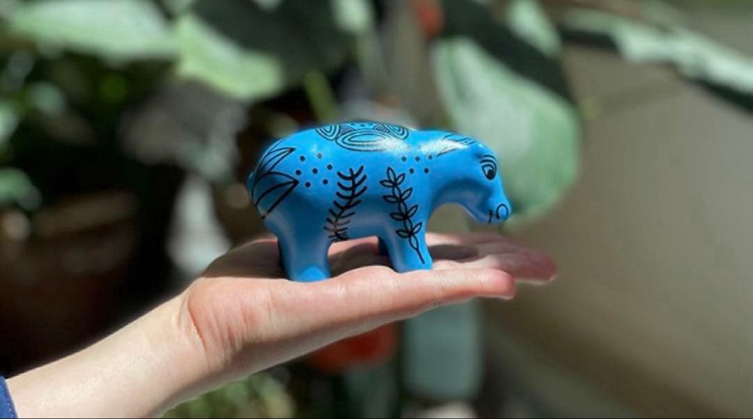 週末セール【LOUVRE】ルーブル美術館　青いカバ　エジプト古代埋蔵品　樹脂製