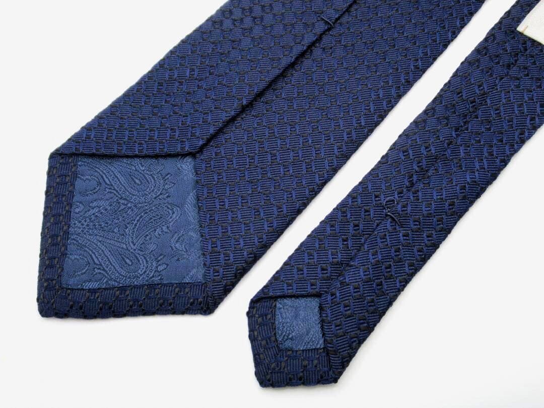 TURNBULL&ASSER ネクタイ ジオメトリック ネイビー 美品 シルク