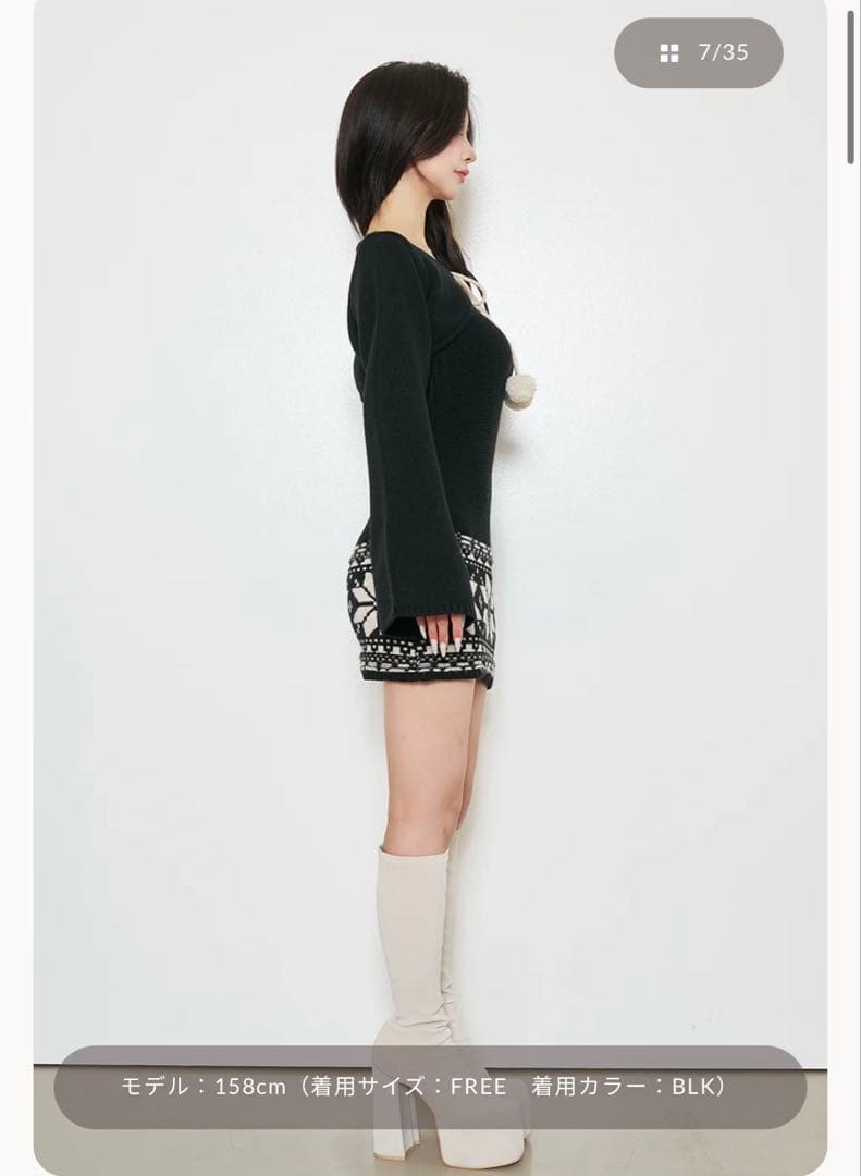 Darich ノルディックパネルニットワンピース