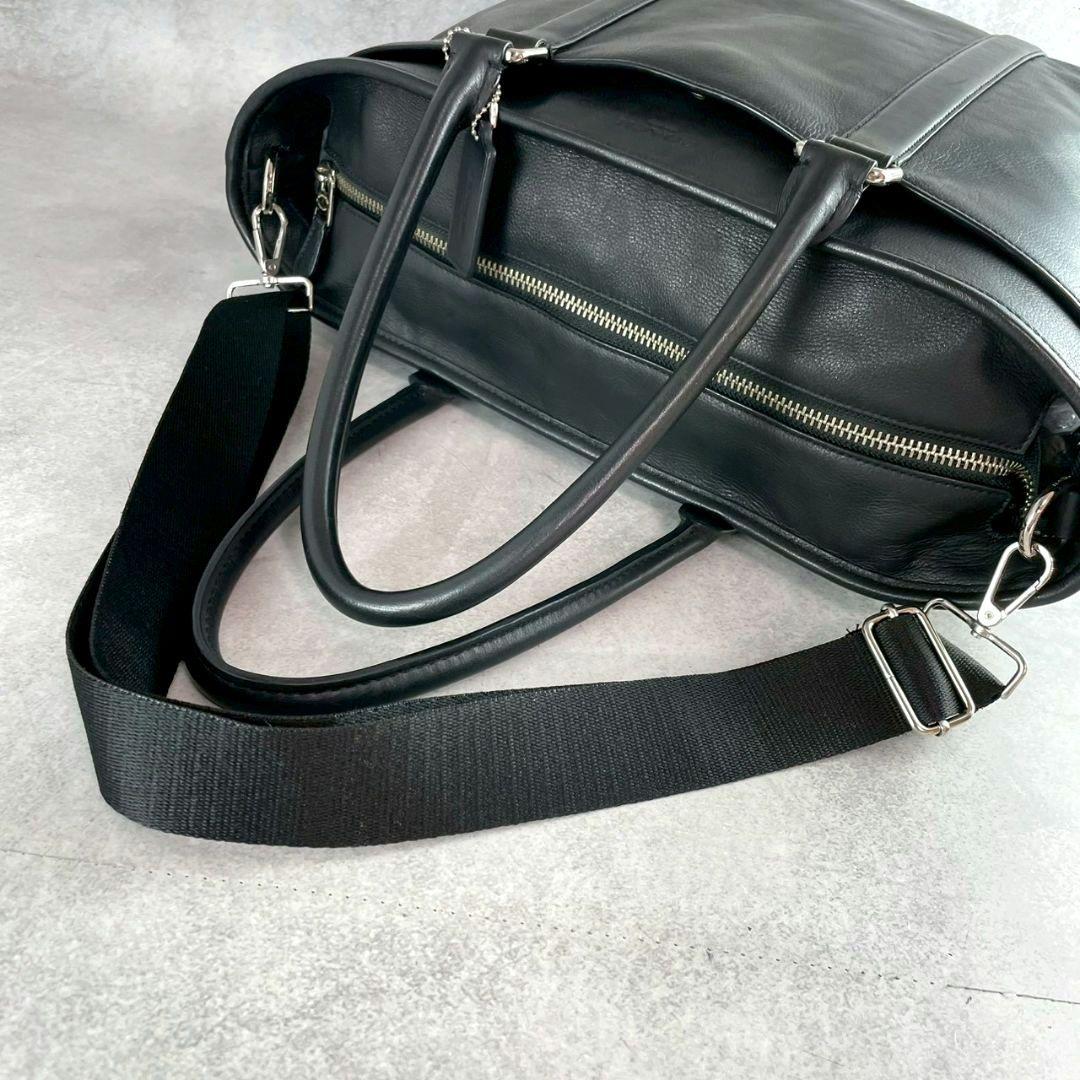 極美品 コーチ メトロポリタン 2way トートバッグ ビジネス レザー 黒