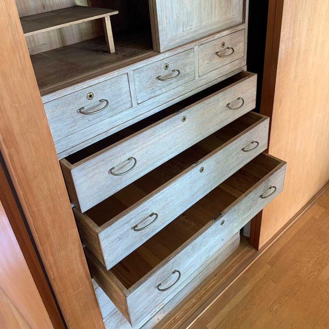 アンティーク家具　古道具　古家具　桐箪笥　総桐タンス　3分割