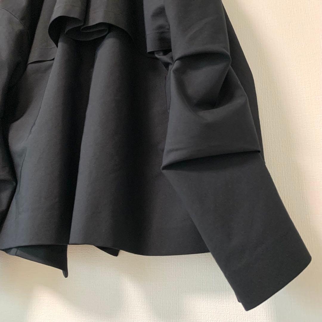 UN3D.／アンスリード　ショートオリガミトレンチコート　ブラック　Fサイズ