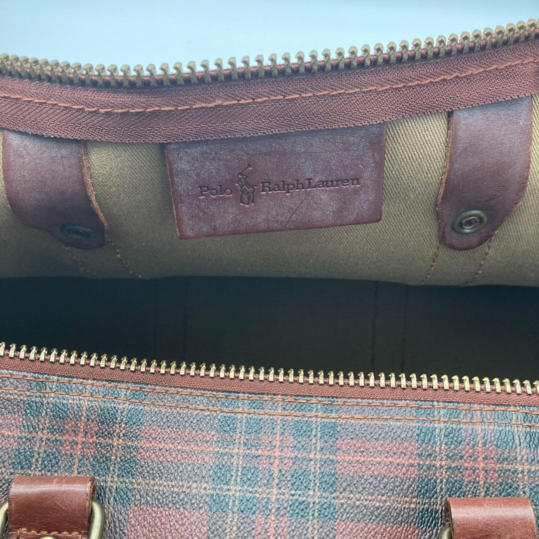 ポロラルフローレン ボストンバッグ チェック レアカラー 大容量 旅行 チェック