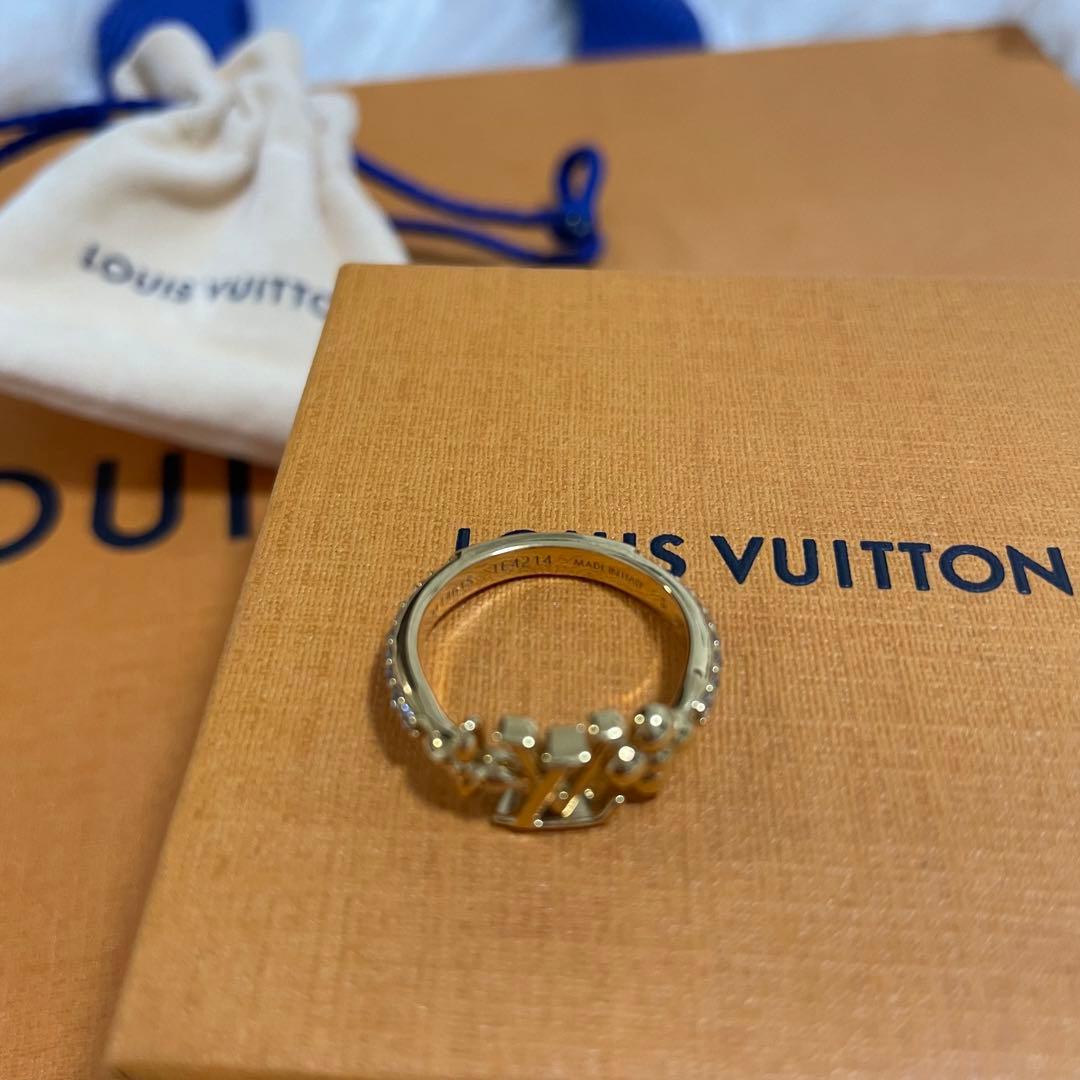 美品　ルイヴィトン リング LVアイコニック M ラインストーン　ゴールド