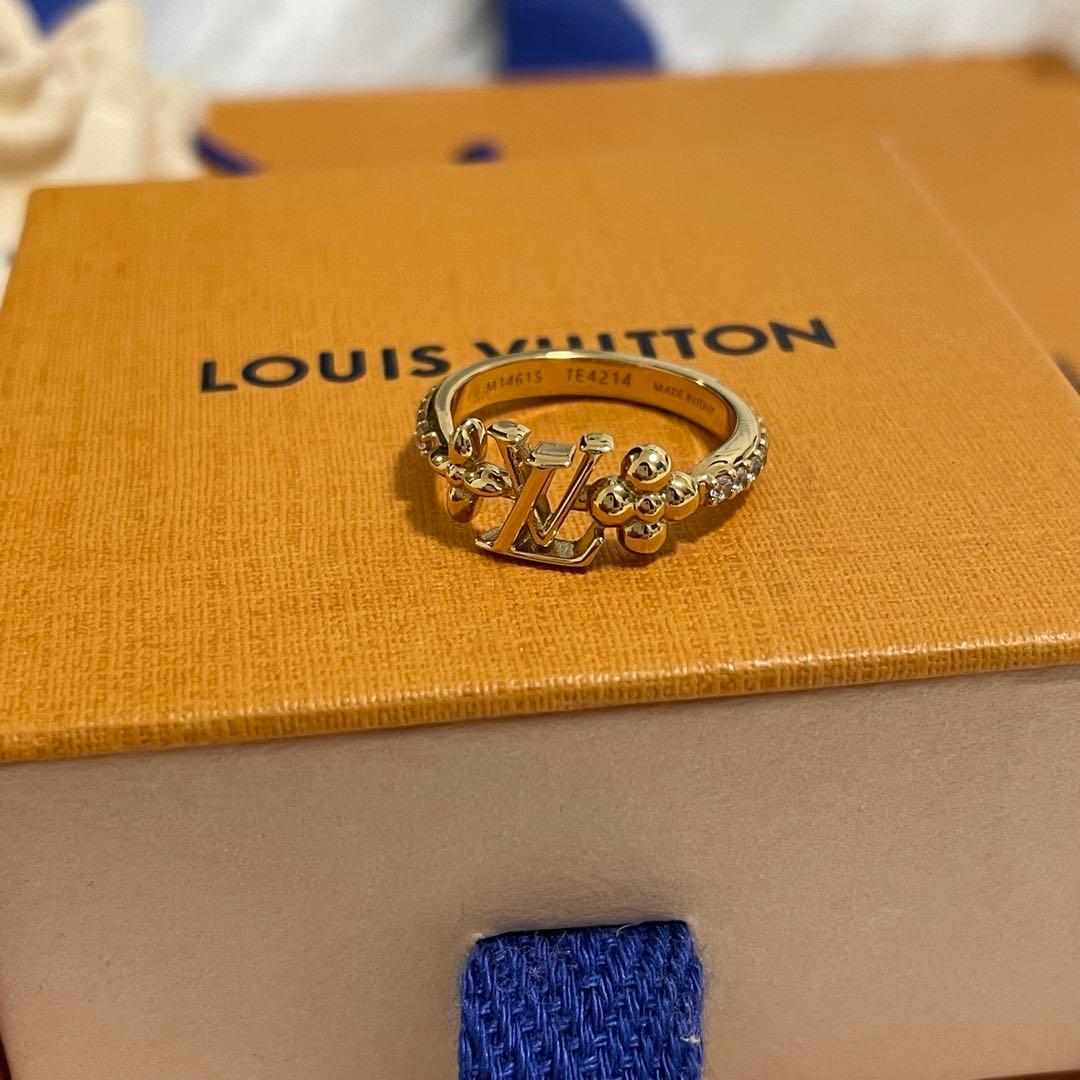 美品　ルイヴィトン リング LVアイコニック M ラインストーン　ゴールド