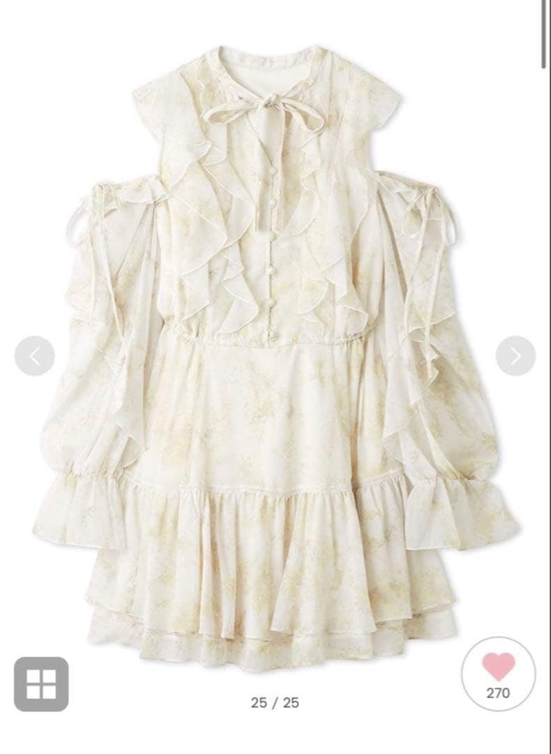 プリントフリルミニワンピース　snidel