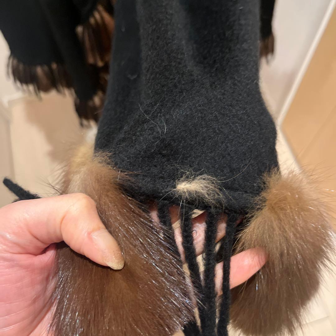 希少　✨FENDI カシミア大判ファーつきストール✨