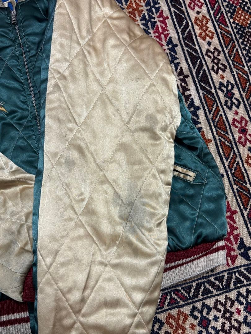 テーラー東洋　スカジャン　トラ　鷹　富士　キルティング　アゴ虎　ブルー　グリーン