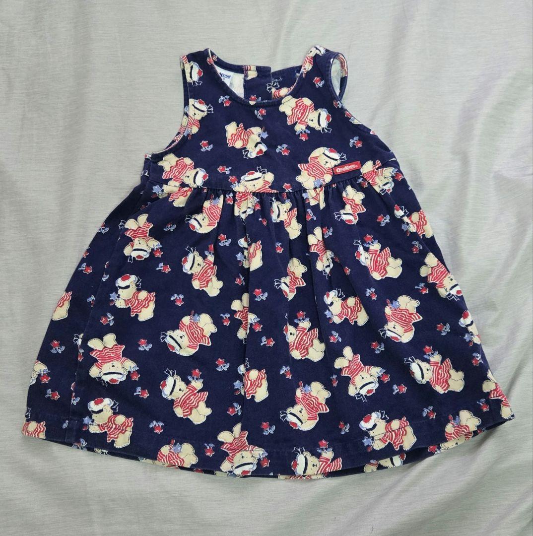 ヴィンテージOSHKOSH 100%コットン ノースリーブワンピース 3T