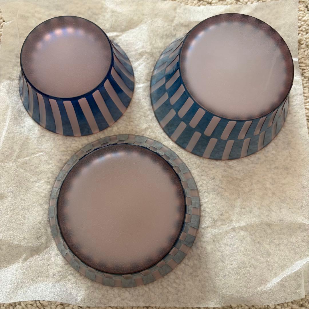 江戸切子 堀口硝子 3客